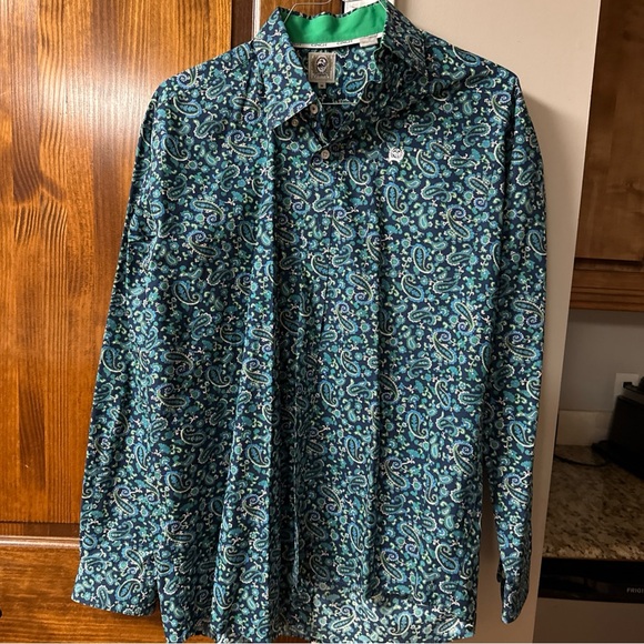 Cinch Green and Blue Paisley Shirt - Picture 1 of 3